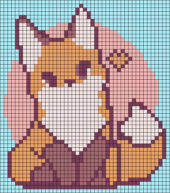 a cross stitch pattern with an image of a cat