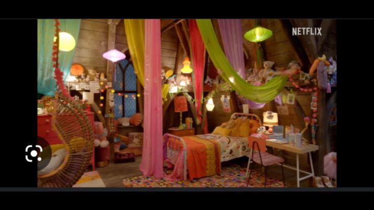 an image of a bedroom decorated in fairy land