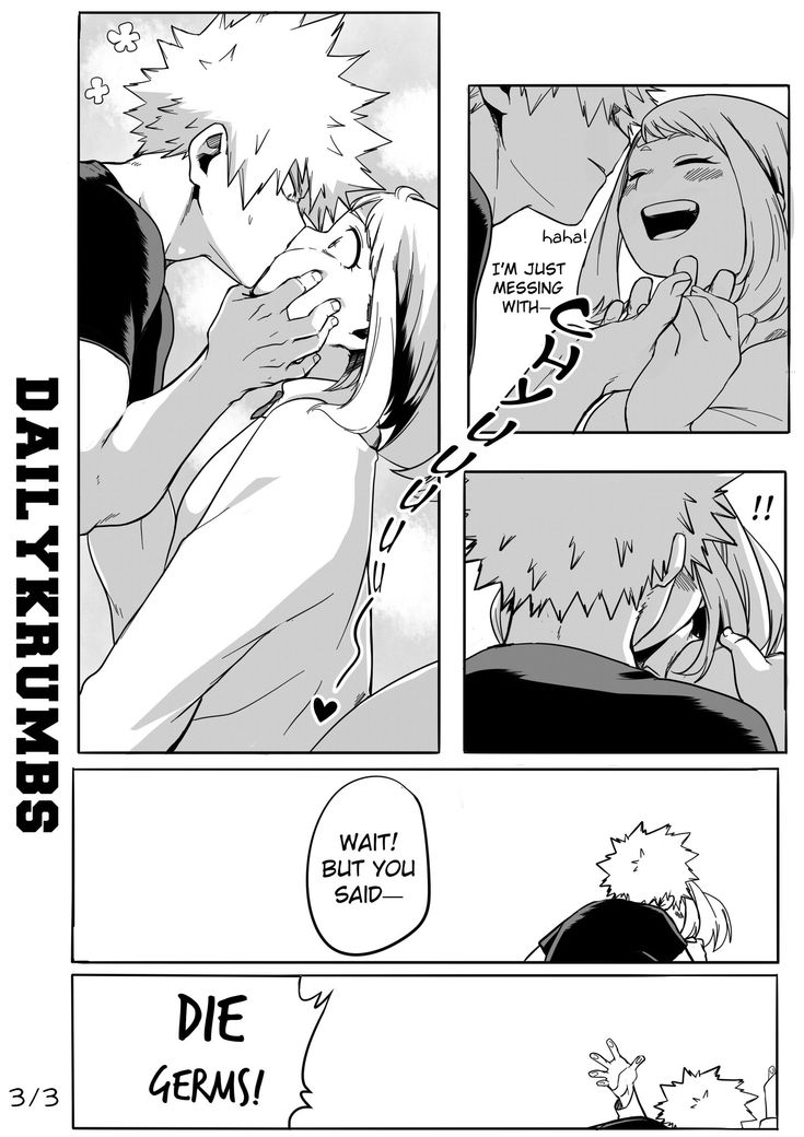 an anime story page with two people kissing and one person holding the other's hand