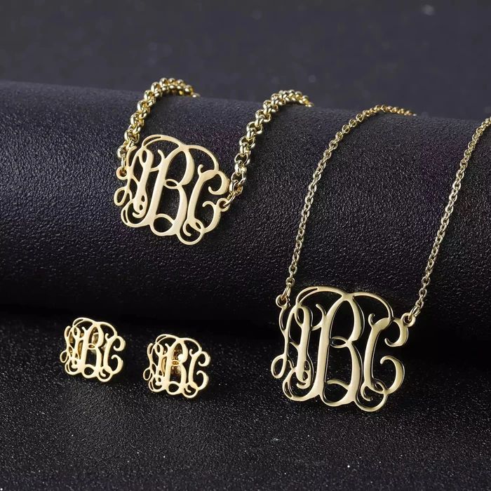 Monogram Jewelry Set – The Signature Collection Co Earrings Name, Earrings Edgy, Bracelets For Boyfriend, Monogram Earrings, Edgy Earrings, Letter Earrings, Name Earrings, Initial Earrings, Monogram Jewelry