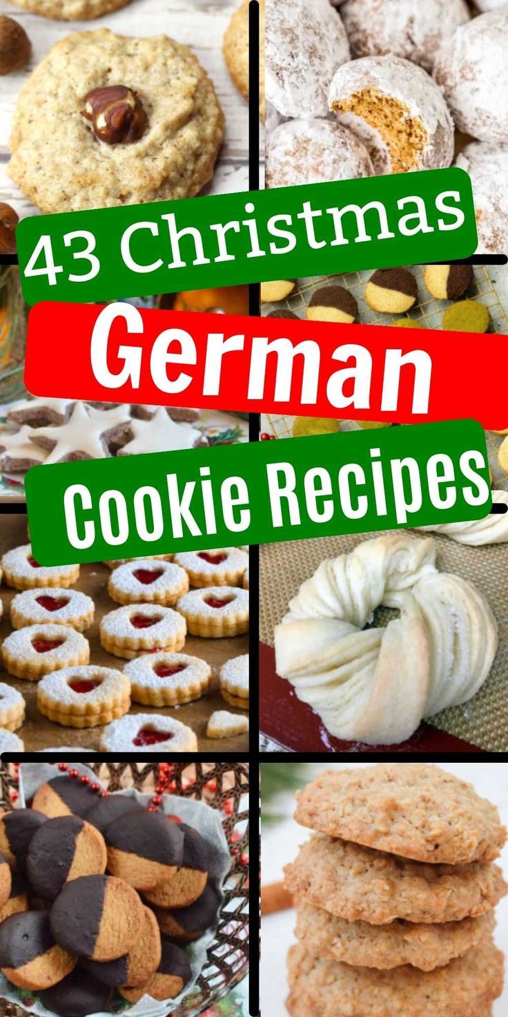 a collage of christmas german cookie recipes