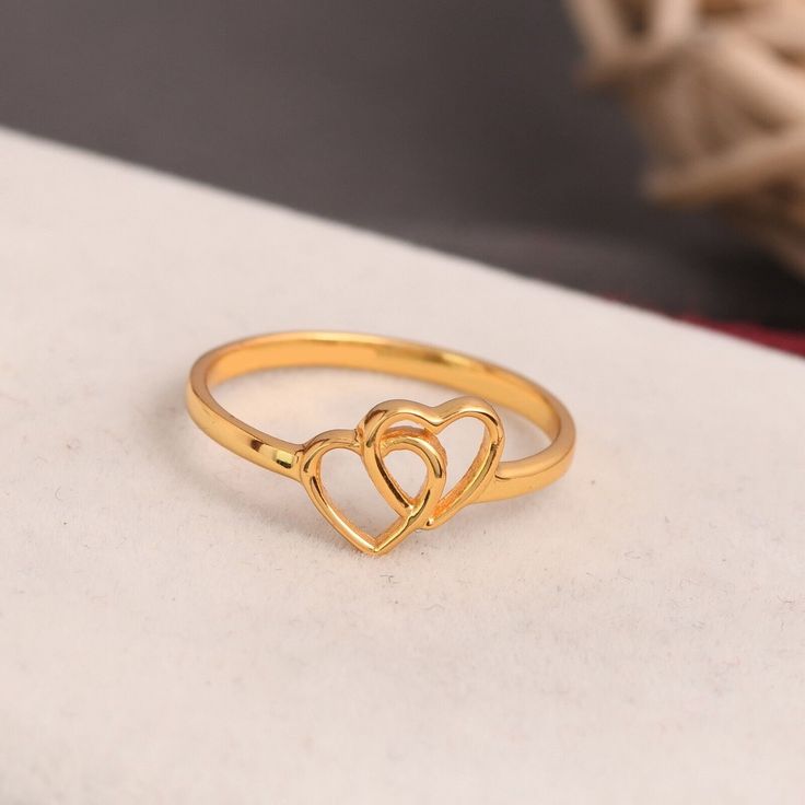 Heart Shape Couple Ring/ 925 Sterling Silver/ 14K Gold Platted/ Minimalist Ring/ Double Heart Couple Ring/ Promise Ring/ Gift For Her- Him. Manufacture Country : India * Customization always available for Ring size, metal selection and any type of center stones changes, etc.... * If you want to make your own idea of Jewelry we can do it. Material : 925 Sterling Silver Ring Shape : Heart Ring Size : All Size Available Weight : 4.32 gm * Shipment will dispatch within maximum 2-3 Days of Order done Everyday Gold Sterling Silver Heart Ring, Delicate Gold Heart-shaped Ring, Delicate Heart Shaped Gold Ring, Delicate Heart-shaped Gold Rings, Delicate Gold Stackable Rings For Valentine's Day, Delicate Gold Heart Ring In Sterling Silver, Dainty Open Heart Midi Rings For Anniversary, Minimalist Open Heart Gold Ring, Minimalist Couple Rings For Valentine's Day