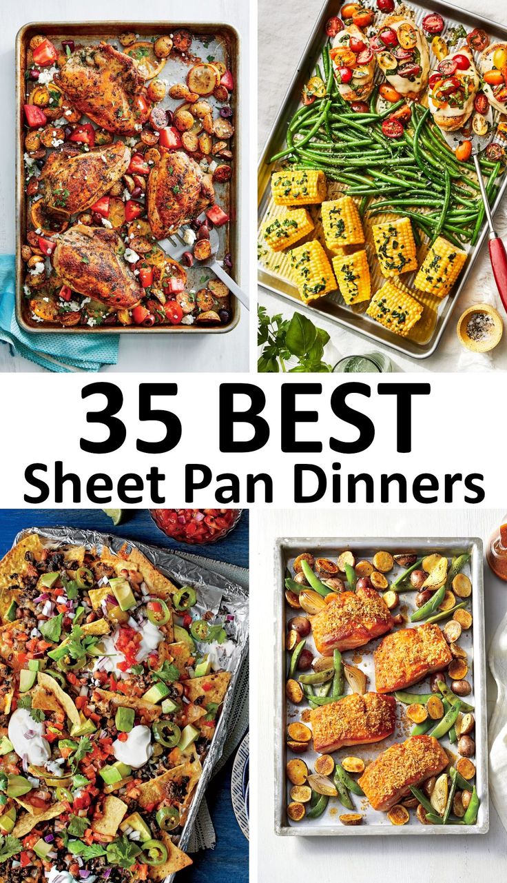 the best sheet pan dinners for any type of meal that is ready to be eaten