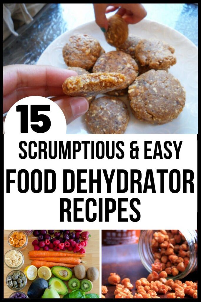 some food that is on top of a plate and in front of the words 15 scrumptious & easy food dehydraator recipes