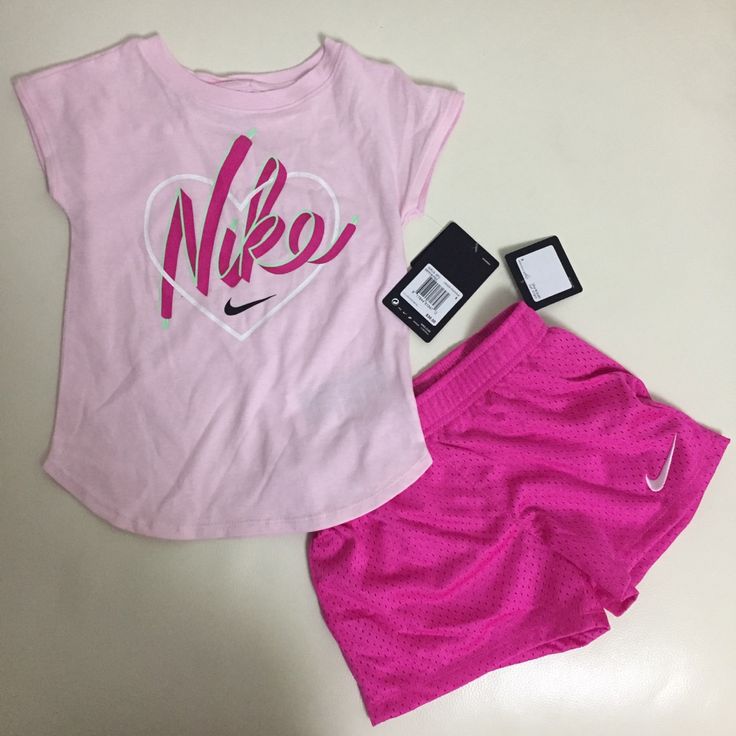 New Inv. #Nike15 Short Pink Tops For Playwear, Pink Short Top For Playwear, Playful Cotton Bottoms By Nike, Playful Nike Cotton Bottoms, Casual Pink Shorts For Playtime, Nike Pro Shorts For Kids, Nike Pink Fitted Shorts, Pink Nike Fitted Shorts, Nike Pink Playwear Sets