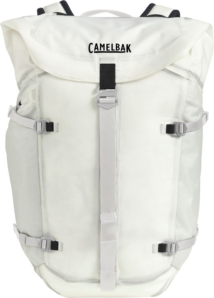 the camelbak backpack is white and black