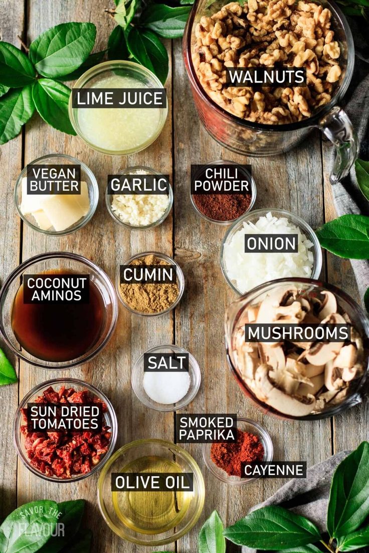 the ingredients to make this recipe are displayed on a wooden table