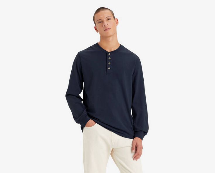 This versatile Four-Button Henley is a closet essential. With its relaxed fit and four-button placket, you can't go wrong. It just works. The classic henley Cut with a relaxed fit With a four-button placket Casual Relaxed Fit Henley For Spring, Casual Spring Henley For Everyday Wear, Classic Relaxed Fit Henley For Everyday, Spring Relaxed Fit Henley For Everyday, Classic Henley With Buttons For Everyday, Casual Relaxed Fit Henley With Buttons, Classic Everyday Henley With Buttons, Spring Casual Henley With Button Closure, Classic Henley With Button Closure