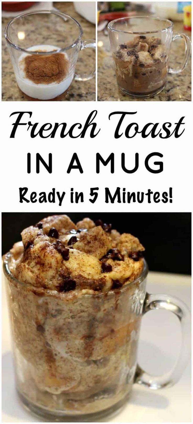 french toast in a mug is ready in 5 minutes and it's so easy to make