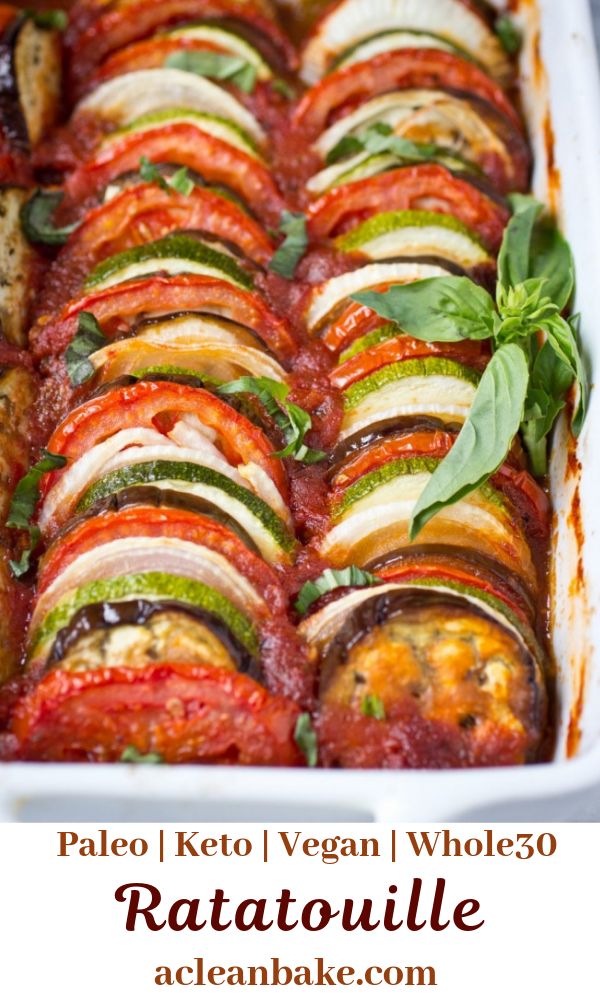 a casserole dish filled with lots of different types of veggies and sauce