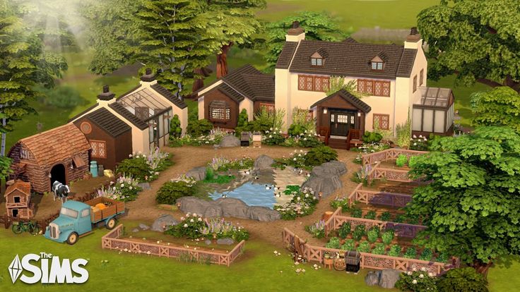 Generations Farm in Henford-on-Bagley for a family of 6 sims with a pet 🌾 || The Sims 4: Speed Build - YouTube Sims Farm, Sims 4 Farm, Sims Design, Sims 4 Speed Build, Sims 4 Family, Big Farm, Castle Home, Sims Builds, Sims 4 House Building