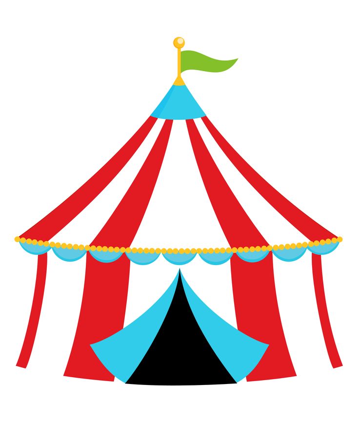 a circus tent with the name ethan in red, white and blue striped circles