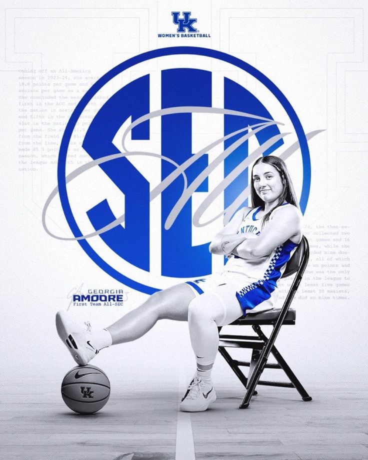 a woman sitting in a chair next to a basketball