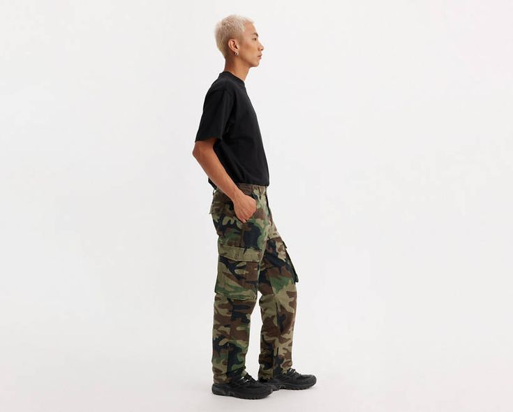 Easy and versatile, our Ace Cargo pants keep it simple with a low rise, a relaxed fit and utilitarian style. Easy cargo pants With a low rise cut A relaxed fit Crafted with non-stretch twill fabric Camouflage Relaxed Fit Straight Leg Cargo Pants, Military Style Long Pants With Relaxed Fit, Levi's Relaxed Fit Pants For Streetwear, Military Style Relaxed Fit Trousers, Levi's Tapered Leg Bottoms For Streetwear, Urban Camouflage Bottoms Relaxed Fit, Levi's Casual Straight Leg Cargo Pants, Camouflage Relaxed Fit Utility Bottoms, Combat Style Relaxed Fit Bottoms For Outdoor