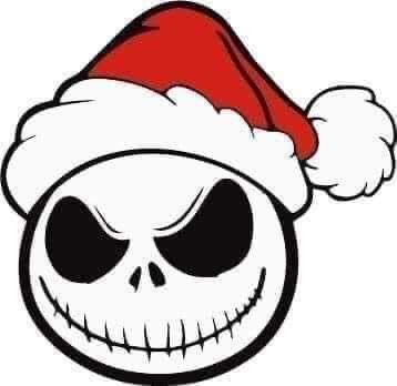 a skull wearing a santa claus hat