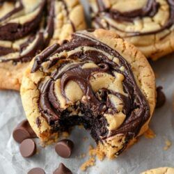 chocolate chip cookies with one cut in half