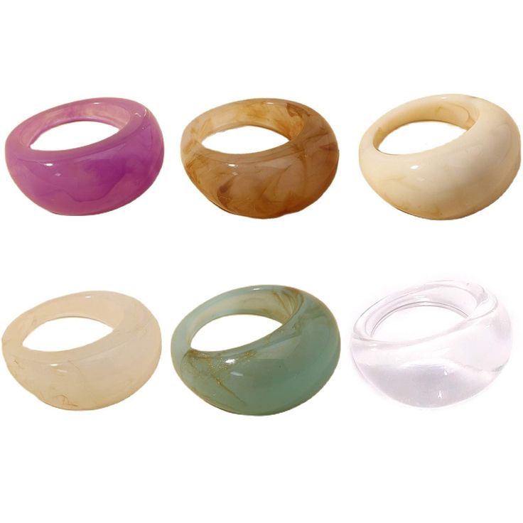 PRICES MAY VARY. Fine Production: Each ring made of resin is hand-made. Each jewelry is carefully polished and processed. Style: The old craft of colorful resin makes the jewelry look fashion and stylish. Very beautiful and eye-catching. Material: The colorful resin ring is made of resin. Easy to Wear and Take Off. Environmental protection, safety, no allergy. It's very comfortable and fashion. Occasion: The jewelry set matched with different dresses, sportswear, casual clothes, which is a set o Silicone Jewelry, Acrylic Ring, Unusual Jewelry, Resin Ring, Different Dresses, Glass Rings, Casual Clothes, Beaded Necklaces, Environmental Protection