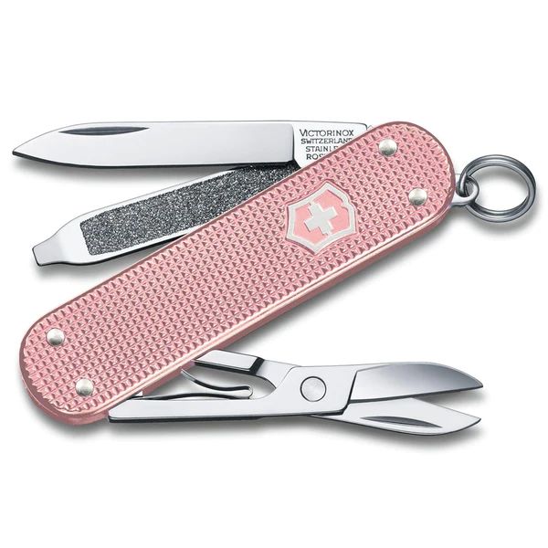 Classic alox Cotton candy 58MM Knife by Victorinox Swiss Army - Available at SHOPKURY.COM. Free Shipping on orders over $200. Trusted jewelers since 1965, from San Juan, Puerto Rico. Electric Knife Sharpener, Tool Blade, Screwdriver Tool, Small Scissors, Victorinox Swiss Army, Army Knife, Specialty Knives, Dream Gift, Cool Knives