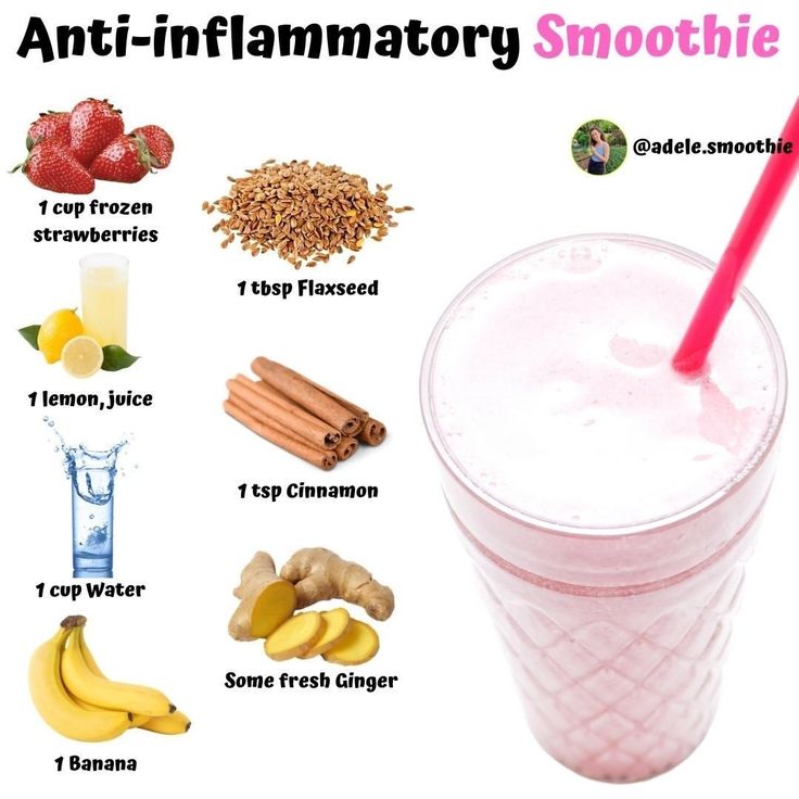 an anti - flammatary smoothie is shown with ingredients to make it