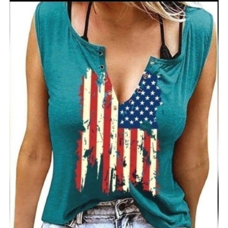 American Flag Print Tank Top, Casual Crew Neck Sleeveless Independence Day Tank Top, Women's Clothing Black Lace Cami, American Flag Print, Muscle Tank Tops, Print Tank Top, Grey Tank Top, Sport Tank Tops, Boutique Tops, Striped Tank Top, Pink Tank Top