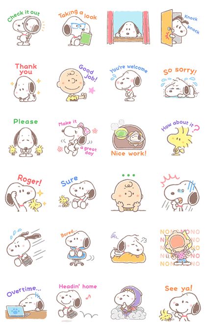 the peanuts stickers are all different colors