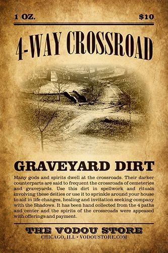 an old poster advertising the 4 - way crossroad in gravyard dirt