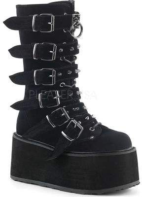 Demonia Damned 225 Platform Buckle Boot (Women's) Mode Grunge Hipster, Boots Shoes Women, Galaxy Converse, Galaxy Vans, Cool Autumn, Goth Shoes, Gothic Boots, Demonia Shoes, Mode Hippie