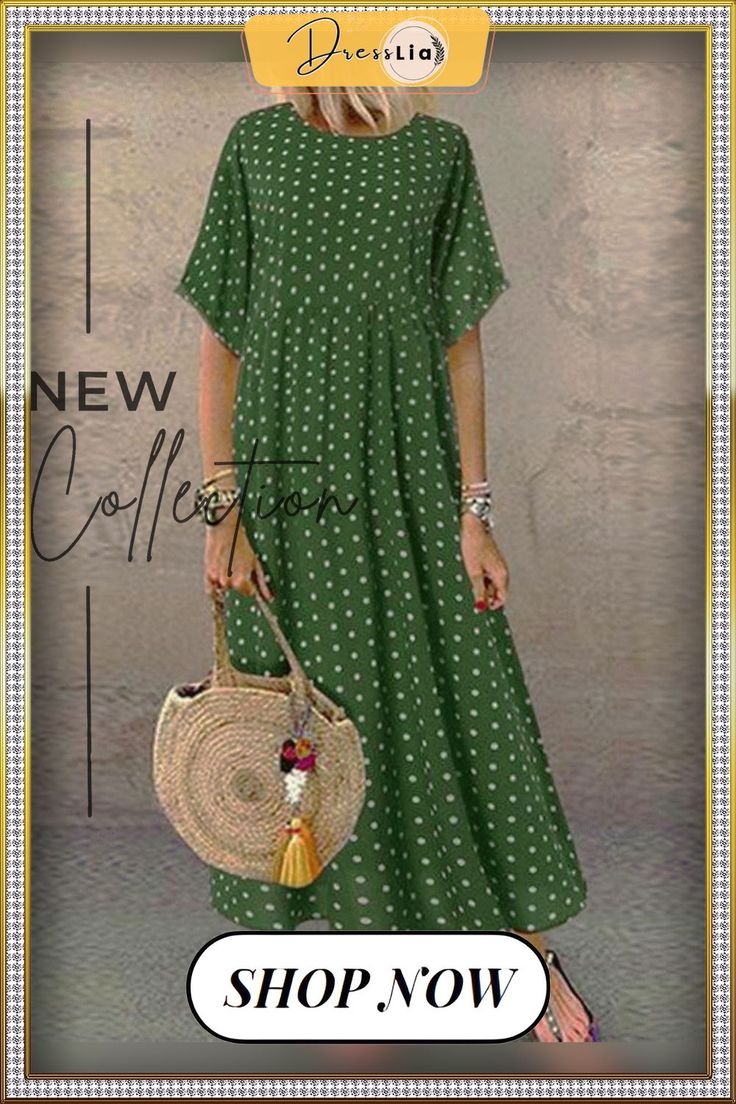 Daily Printed Short-sleeve Maxi Dress Casual Half Sleeve Maxi Dress For Vacation, Casual Half Sleeve Midi Dress For Vacation, Casual Flowy Half Sleeve Maxi Dress, Casual Non-stretch Short Sleeve Maxi Dress, Casual Non-stretch Maxi Dress With Short Sleeves, Casual Beach Midi Dress With Half Sleeves, Casual Green Short Sleeve Midi Dress, Casual Green Half Sleeve Midi Dress, Green Casual Half Sleeve Dress