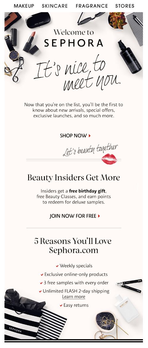 the sephora it's nice to meet you flyer