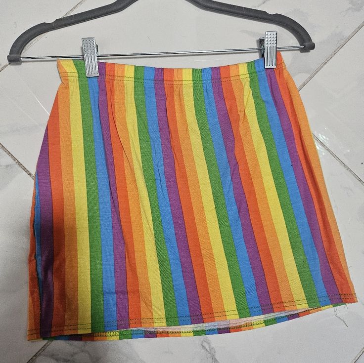 Skirt From Boohoo. I Wasn't Sure My Size So I Ordered 2. Uk Size 12 Rainbow Skirt, Stripe Skirt, Crazy Kids, Rainbow Stripes, Size 12, Womens Skirt, Rainbow, Red, 10 Things