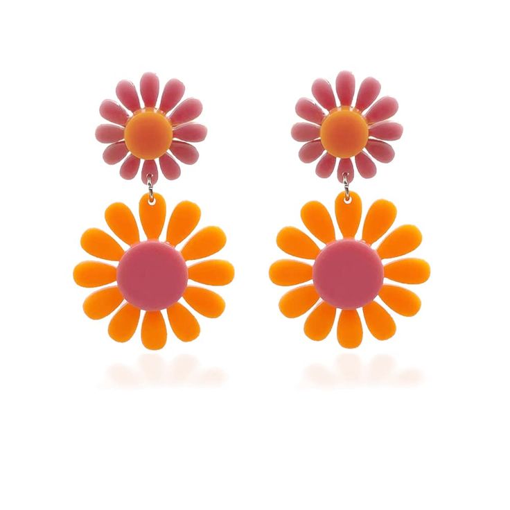 PRICES MAY VARY. Spring Daisy Earrings for Women--These 70s daisy earrings are made of acrylic material and high quality alloy hook,which is very light and easy to wear.The sunflower earrings are 3.0cm*3.0cm,suitable size to match your face, make you more charming. 70s Jewelry for Women--These Retro hippie earrings are the epitome of 1960s fashion.These Disco Ball dangle earrings are represent staunch and purity,they will give you a certain encouragement. Disco Dangle Earrings--70s Earrings for 70s Daisy, 60s Earrings, 70s Earrings, 70s Jewelry, Orange Jewelry, Daisy Pendant, Clothes Making, Daisy Jewelry, Spring Earrings