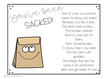 a card with a bag saying you've been sacked