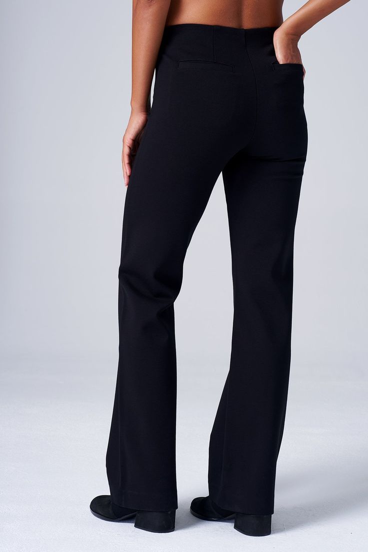 Tailored trousers with the comfort of leggings. An elongating, flattering silhouette in luxurious, wrinkle-resistant ponte is perfect for busy workdays and travel, while an invisible elastic waistband ensures a smooth, comfortable, bulk-free fit. THE DETAILS Four-way stretch luxe ponte provides structure and all-day comfort. Wrinkle-resistant for easy travel and all-day polish. Elongating bootcut silhouette pairs perfectly with boots or heels. Invisible, smoothing stretch grosgrain waistband off Bootcut Pants, Easy Travel, Tailored Trousers, Denim Pant, Dress Pants, Fabric Care, Dress Skirt, Work Wear, Topshop