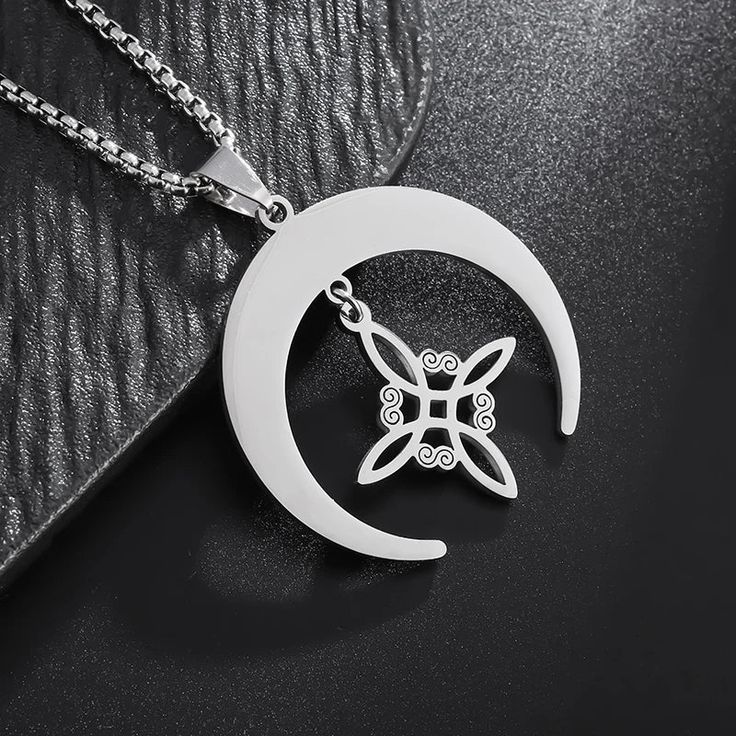 ☪️ Passionate and inspired by our product, the Witch Knot Moon Necklace boasts gleaming stainless steel and intricate Celtic Knot designs. To maintain its class and sophistication, avoid water, sweat, and makeup, and keep it safely stored in a sealed bag or box. When cleaning, gently wipe off dirt and debris with a soft cloth. 💫✨ Nickel Free Mystical Moon Necklace, Silver Moon-shaped Magical Necklace, Nickel-free Mystical Moon Necklace, Spiritual Moon Shaped Nickel-free Necklace, Silver Moon-shaped Amulet Necklace, Celtic Knot Jewelry, Celtic Knot Designs, Amulet Necklace, Symbol Necklace