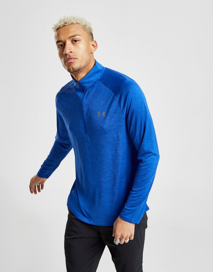 Push your performance in this men's Tech 1/4 Zip Top from Under Armour. Built from UA Tech fabric, this layer brings unrivalled comfort, whilst allowing unrestricted movement. In a royal blue colourway, it features a funnel neckline and a quarter zip fastening for custom coverage. It's uses a Moisture Transport System which works to wick away sweat from your skin, for a cool, comfortable work out every time. Finished with the signature Under Armour logo to the chest. | Our model is 6'2" and wears a size medium. Under Armour Logo, Student Discounts, Jd Sports, Zip Top, 1/4 Zip, Work Out, Funnel, Quarter Zip, Under Armour