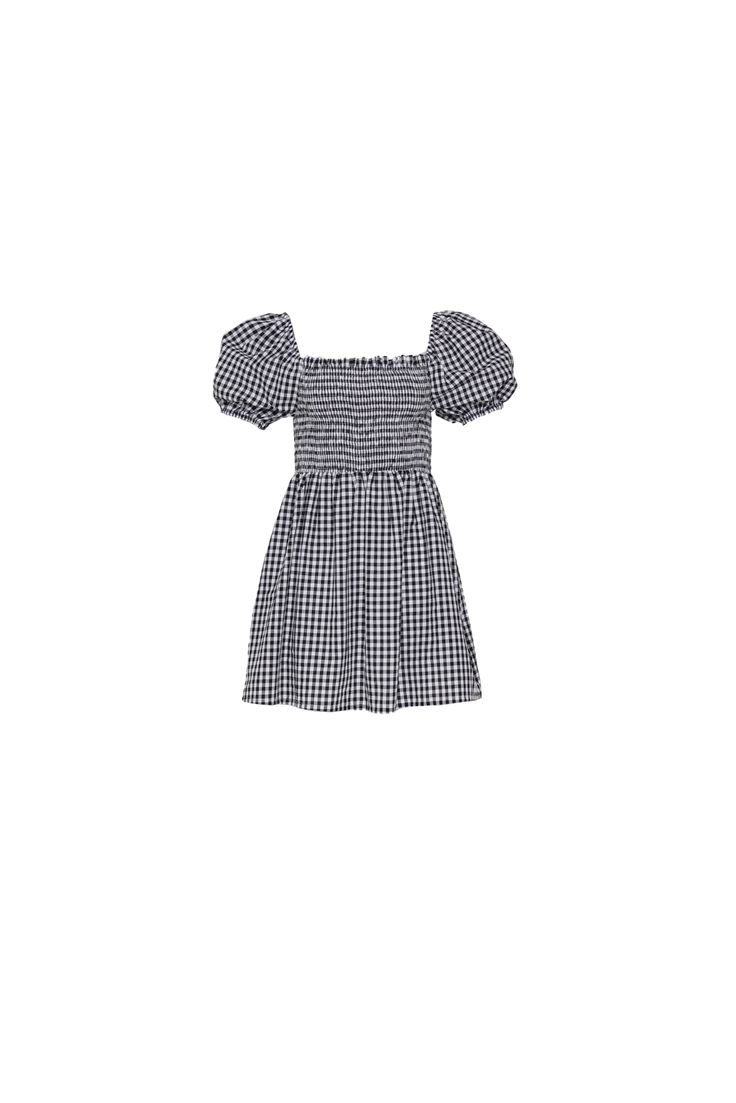 Camille Mini | Black Gingham · Shop online · HAZEL & FOLK Madeleine Mcgraw Dress, Gingham And Heels Dress, Casual Mini Dress With Puff Elastic Sleeves, Casual Smocked Mini Dress With Elastic Sleeves, Casual Mini Dress With Gathered Sleeves, Gingham Dresses With Smocked Bodice And Puff Sleeves, Ruched Mini Dress For Picnic, Casual Mini Dress With Elastic Sleeves, Ruched Mini Dress For Picnics