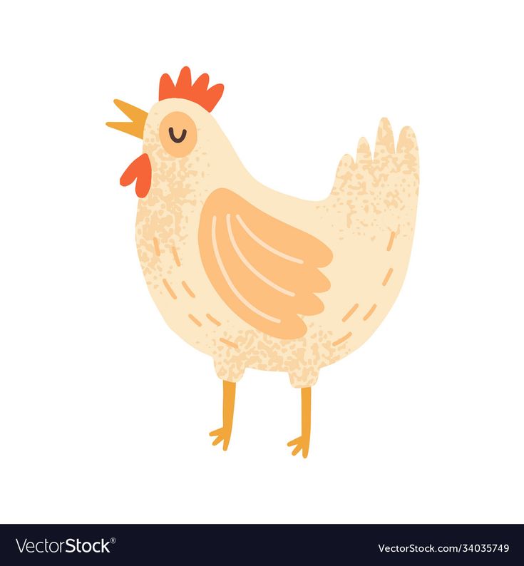 a cartoon chicken standing with its eyes closed