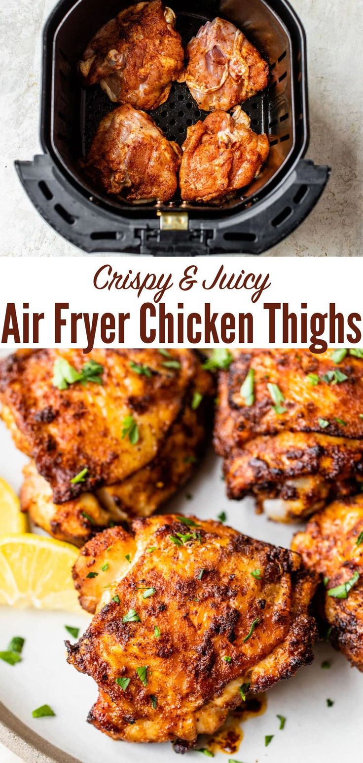 crispy and juicy air fryer chicken thighs