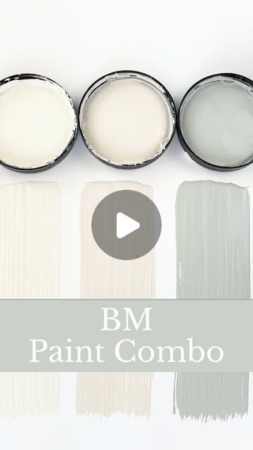 three paint colors with the words bm paint combo on them and an image of four different