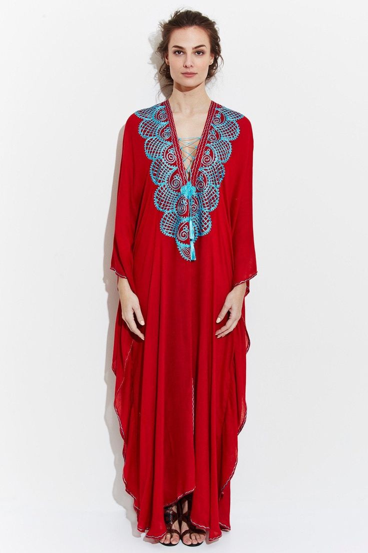 El Fenn is an authentic Moroccan kaftan. It's great to wear as a swim cover up, from morning until nighttime making a very elegant statement. This vibrant kaftan is ultra soft, made from the finest Egyptian cotton. 100% Cotton Natural Dyes One Size Dry Clean Handmade in Morocco MAISON DU CAFTAN El Fenn, Silk Cape, Goddess Gown, Moroccan Kaftan, Long Kaftan, Silk Kaftan, Silk Ikat, One Clothing, Swim Cover