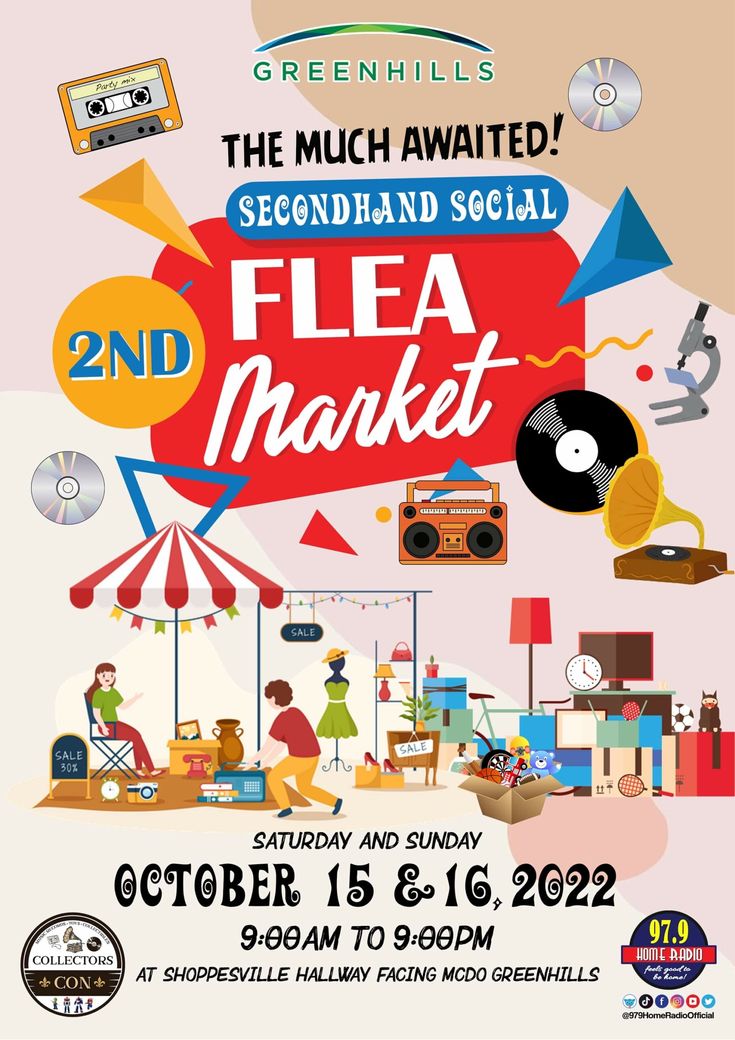 the poster for flea market in greenhill