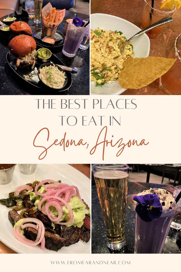 the best places to eat in sedona, mexico with text overlaying