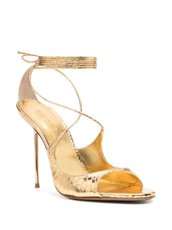 Paris Texas 115mm Leather Sandals - Farfetch Texas Gold, Tone Calves, Sandals Gold, Paris Texas, Versace Outfit, Iconic Bags, Demi Fine Jewelry, Gold Heels, Boots And Sneakers