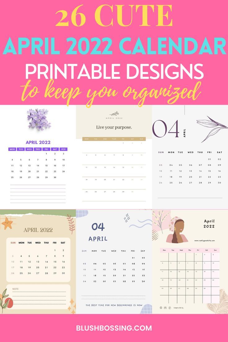 a calendar with the words, 20 cute printable calendars to keep you organized