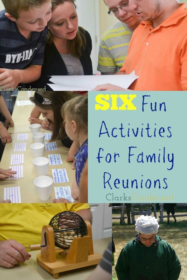 six fun activities for family reunions