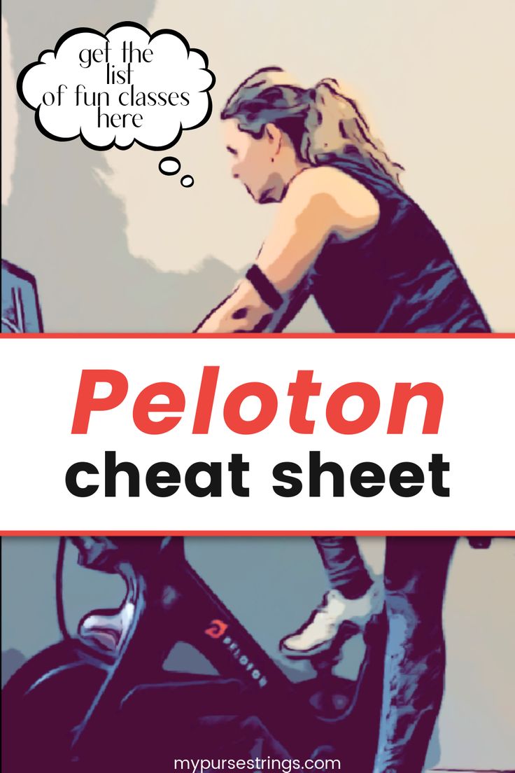 a woman on a scooter with the words peloton chat sheet above her