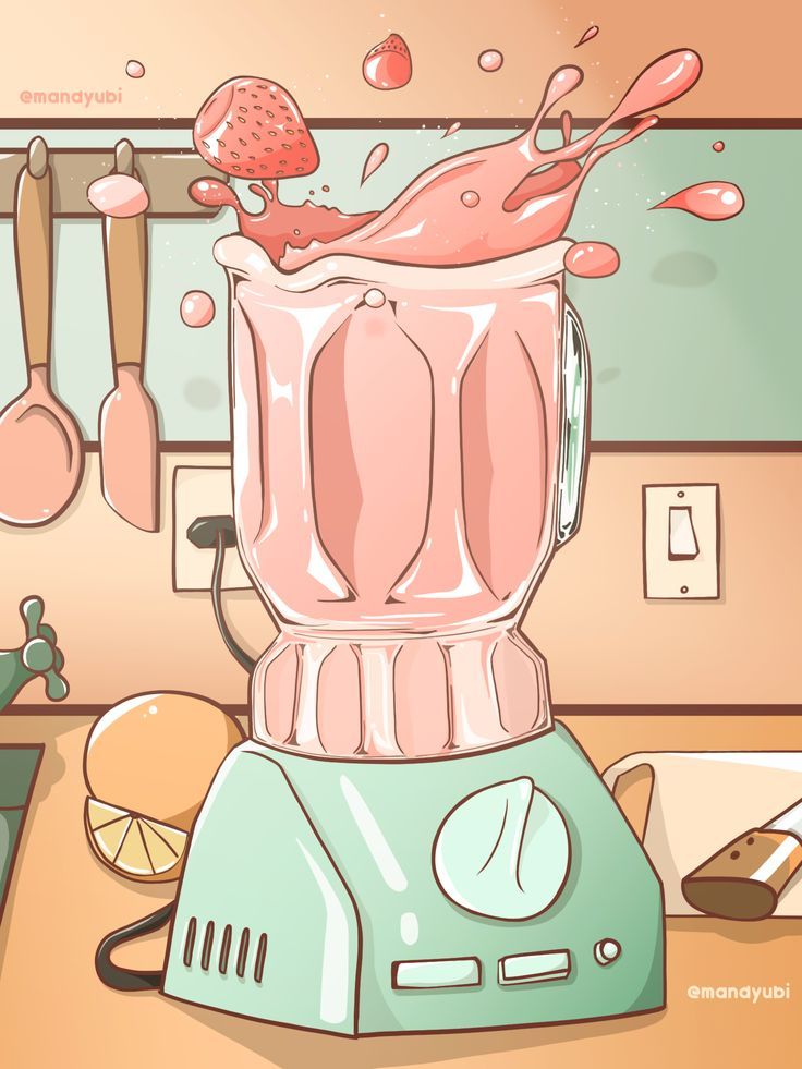 the blender is full of pink liquid