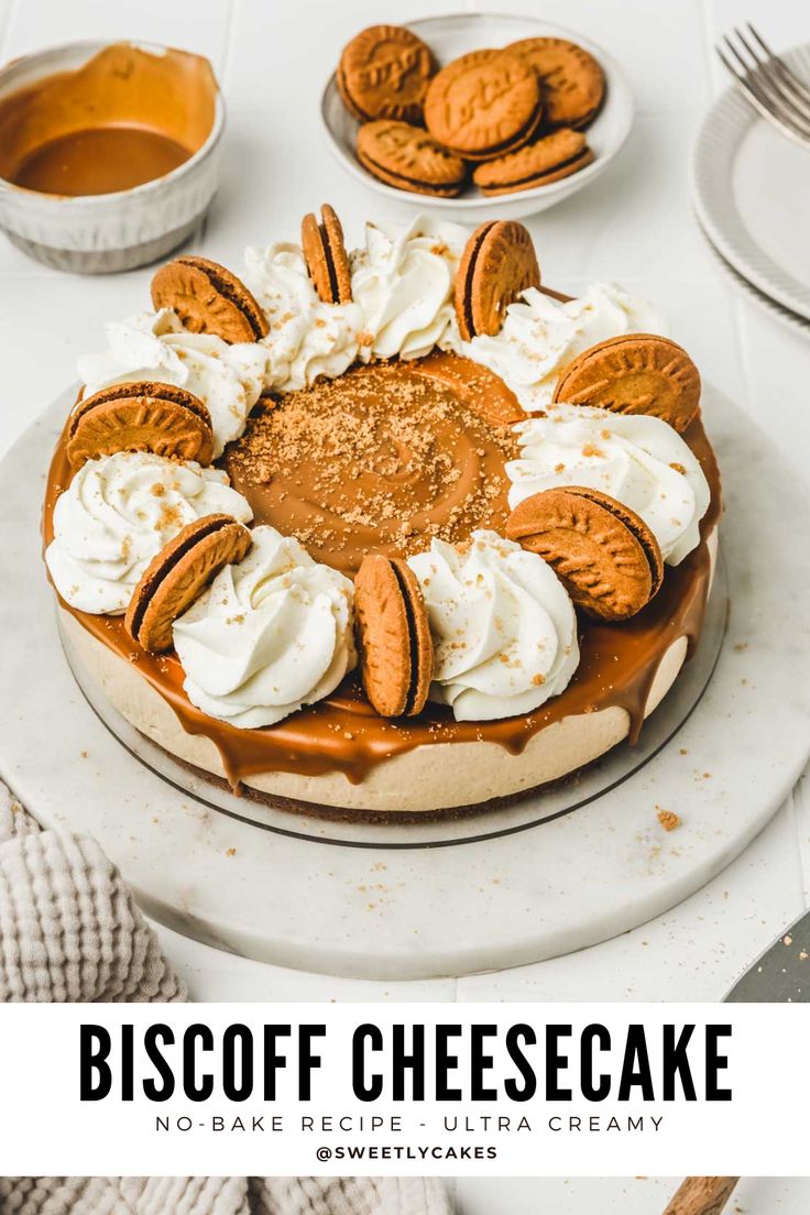 a cake with cookies and whipped cream on top