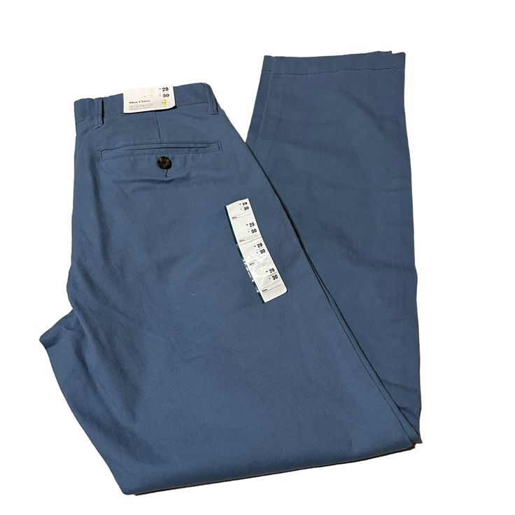 Goodfellow & Co Mens 29x30 Blue Slim Hennepin Chino Pants Blue Straight Hem Jeans For Work, Spring Blue Bottoms With Straight Fit, Classic Straight Fit Blue Bottoms, Classic Blue Straight Fit Bottoms, Casual Blue Tapered Leg Work Pants, Blue Cotton Bottoms With Straight Hem, Blue Relaxed Fit Straight Leg Chinos, Blue Straight Fit Pants With Tapered Leg, Blue Pants With Straight Fit And Tapered Leg