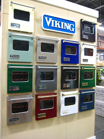 a display with many different types of ovens